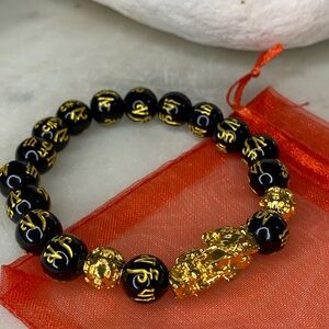 Obsidian Wealth Bracelet with Pixiu Charm